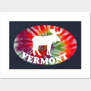 Tie Dye Vermont Moose Hippe Posters and Art